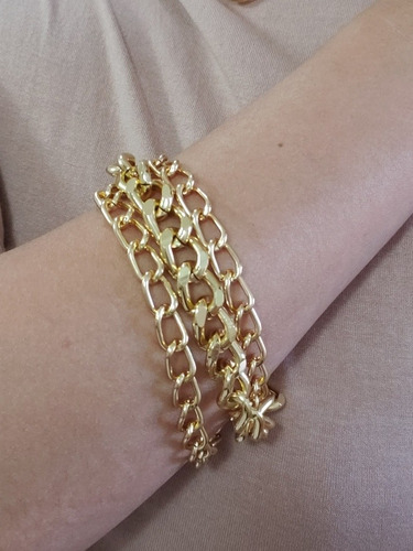 Pulseira Feminina Elos Dourado