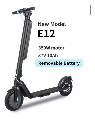 Scooter Eléctrico Adulto E12 Plegable 10 Batería Extraíble