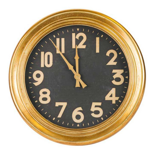 Reloj Pared 50x50x7cm Dorado Bighouse-mimbral