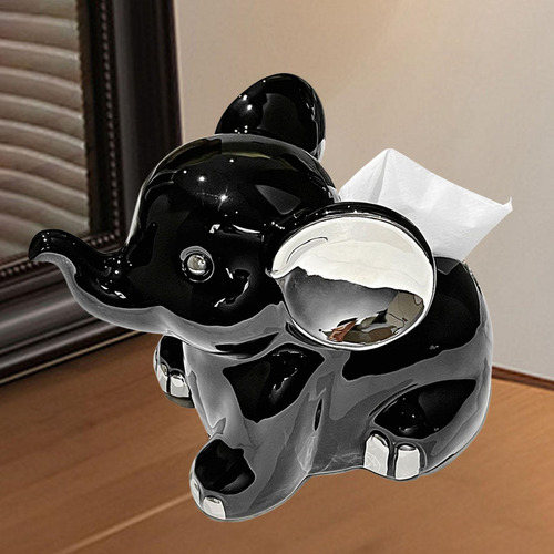 Portor De Papel Facial En Forma De Cerámico Negro