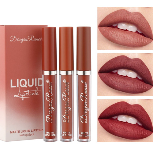 Batom Líquido Matte Lipstich Dragon Ranee 5g Kit 3 Unidades Cor A