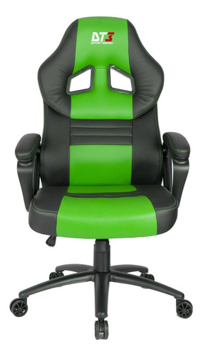 Cadeira de escritório DT3sports GTS gamer ergonômica  verde com estofado de couro sintético