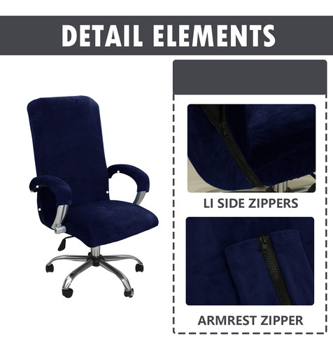Funda Elástica Terciopelo Silla Oficina Con Reposabrazos