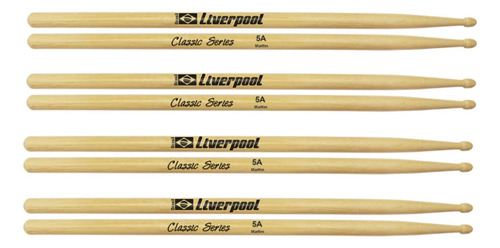 Kit 4 Baquetas Bateria Liverpool Classic Series 5a Ll 5am