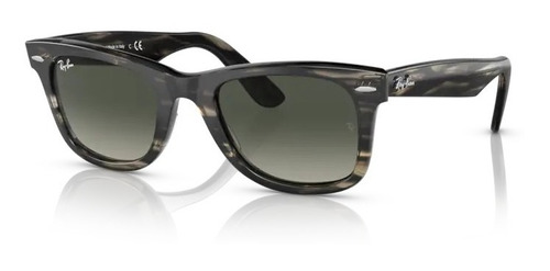 Lentes De Sol Ray Ban Rb2140 136071 Gris A Rayas Wayfarer 