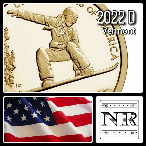 Estados Unidos - 1 Dólar - Año 2022 D - Vermont Snowboard