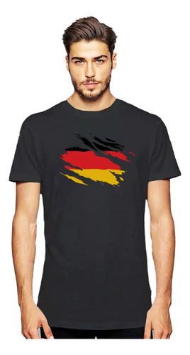 Polera Alemania  Fan Futbol Mundial Soccer Hombre Bandera