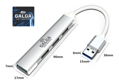 Imagen 8 de 10 de Adaptador Hub Mini Usb 3.0 A 4 Puertos Usb 4-1 Multiplicador
