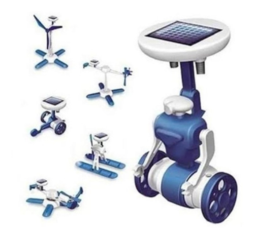 Imagem 4 de 5 de Kit Robo Solar 6 Em 1 Brinquedo De Montar Helicoptero Dinoss