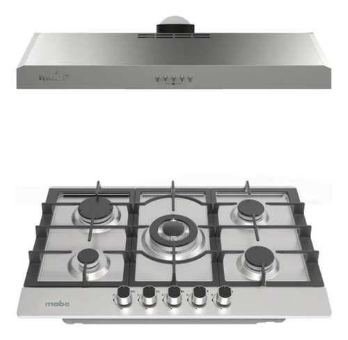 Combo Mabe Parrilla 76 Cm Con Campana Acero Inoxidable