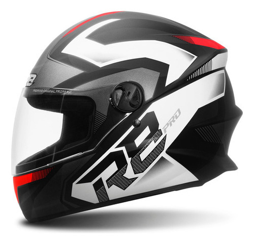 Capacete Para Moto Liberty R8 Pro Brilhante Fechado Protork Cor Preto - vermelho Tamanho do capacete 58