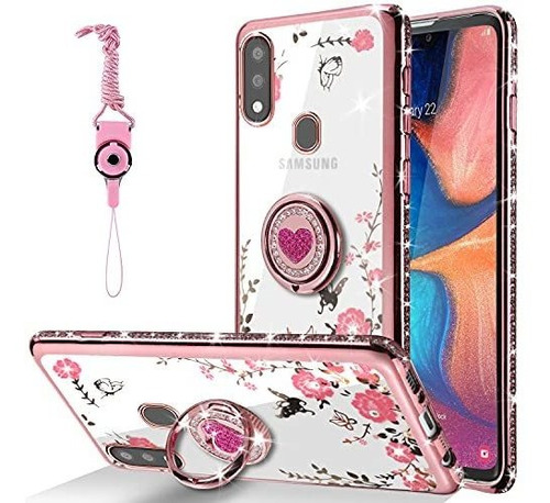 Para Samsung Galaxy A20 Flor Flor Mariposa Mariposa Cle...