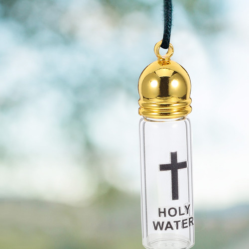 Abalorios De Agua Bendita Con Forma De Cruz De Cristal, Bote