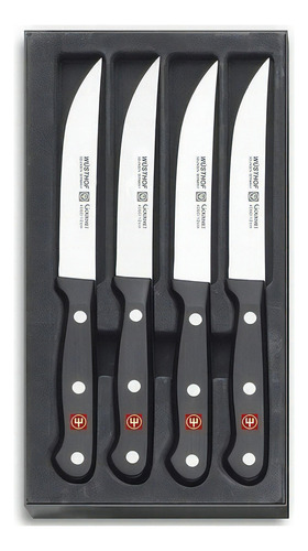 Juego 4 Cuchillos Para Carne Acero Inoxidable Wusthof Color Plateado