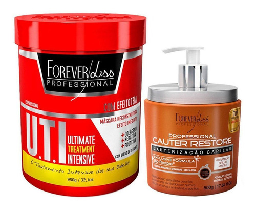 Forever Liss Cauter Restore + Máscara Uti Reconstrutora 950g