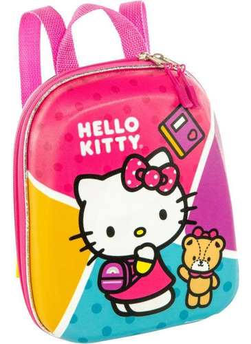 Mochila Lancheira Hello Kitty 3d Maxtoy Alça Costa