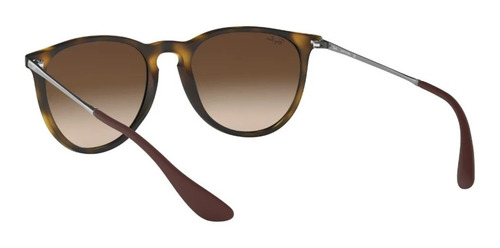 Imagen 7 de 8 de Anteojos de sol Ray-Ban Erika Classic Standard con marco de nailon color matte tortoise, lente brown de policarbonato degradada, varilla tortoise/gunmetal de metal - RB4171