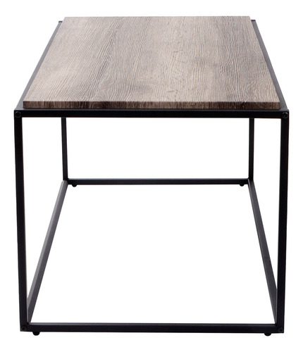 Mesa De Centro Auxiliar Sala Rectangular Marrón Minimalista Color Marrón Oscuro