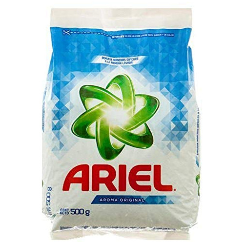 Detergente En Polvo Ariel 500g, Aroma Original, Pack De 3