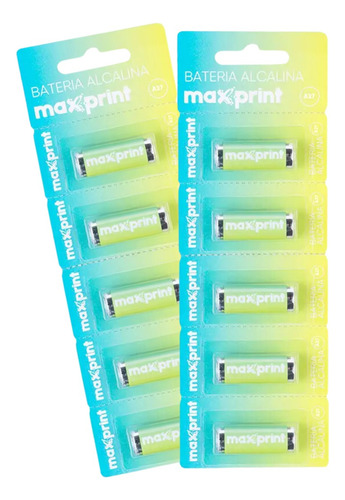 10 Baterias Alcalinas Maxprint A27 12v 27a C/5 Uni Portão