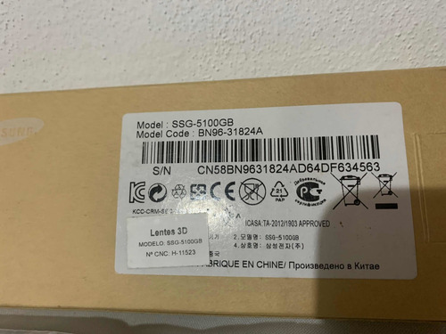 Lentes 3 D Samsung Mod Ssg-5100gb # Consulta Entrega En Caba