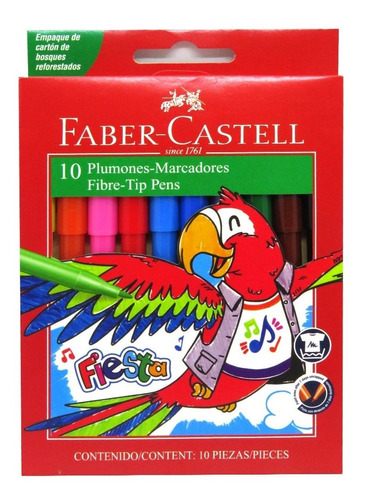 Marcadores De Color Faber Castell X10 Colores Punta Fina