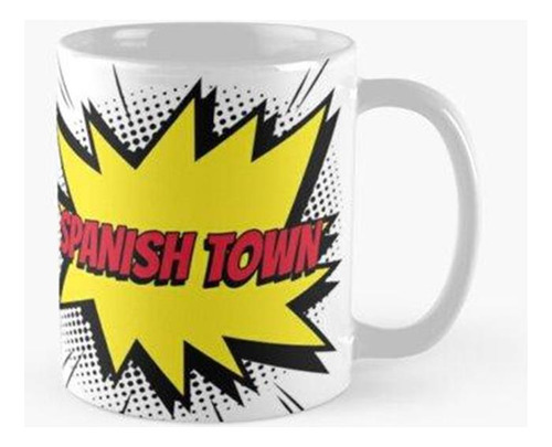 Taza Ilustraciones De Estilo Kapow Comic De Spanish Town Cal