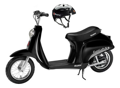 Scooter Eléctrica Razor Pocket Mod, Color Negro Y Casco