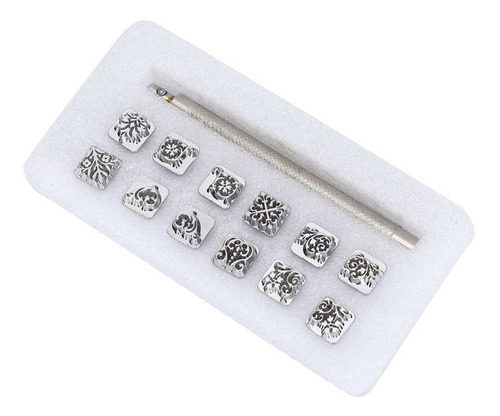 Imagen 2 de 5 de Set 12 Herramientas Para Cuero Repujado Patrones De Flor