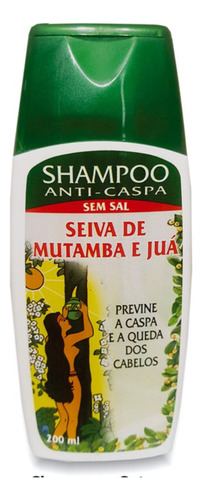  Shampoo Seiva De Mutamba E Juá Anticaspa S/ Sal 200ml