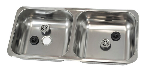 Imagen 1 de 6 de Bacha Doble Dhinox De Acero Inoxidable Pileta Cocina 76 X 34