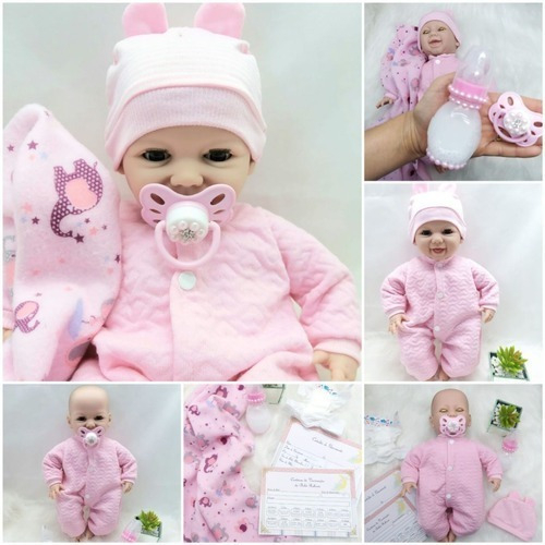 Imagem 4 de 10 de Boneca Abre Fecha Olho Newborn C Chupeta Magnetica Mamadeira