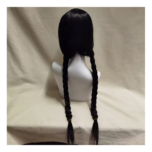 Disfraz Baile Merlina /wednesday Addams Cosplay Pelucas