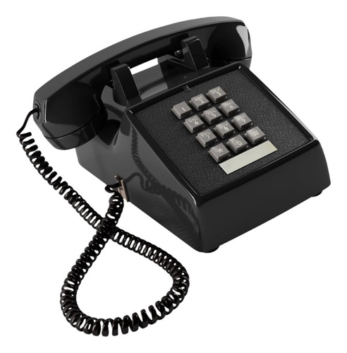 Adorno De Teléfono Con Cable Para Mesa Con Control De Negro