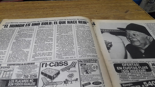 Revista Clarin N° 15055 Año 1988 Jose Marrone Comico