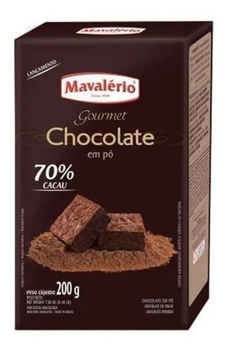 Chocolate Em Pó Solúvel 70% 200g Mavalério