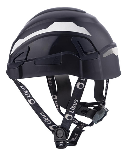 Casco Alturas Andes Libus Completo Reflejantes Y Mentonera Color Negro