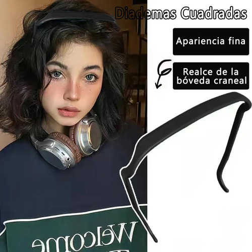 4 Diademas Cuadradas - Diadema Invisible Para Cabello Mujer