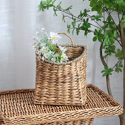 Cesta Colgante Tejida De Jacinto De Agua Para Hogar