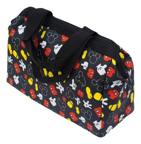 Bolsa Mochila Térmica Mickey Mouse Licenciado 34 Cm Cor Preto