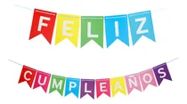 Comprar Banderin Feliz Cumpleaños Multicolor Cotillon Decoracion