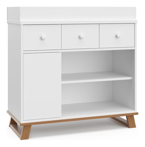 Storkcraft Modern Nursery Changing Thouser (blanco Con Mader