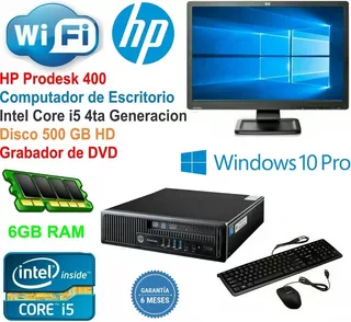 Desktop Hp Prodesk 400, Core I5 4ta Generación, 6 Gb Ram