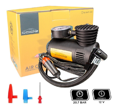 Mini Compressor De Ar Automotivo Multiuso 12v 300psi 20,7