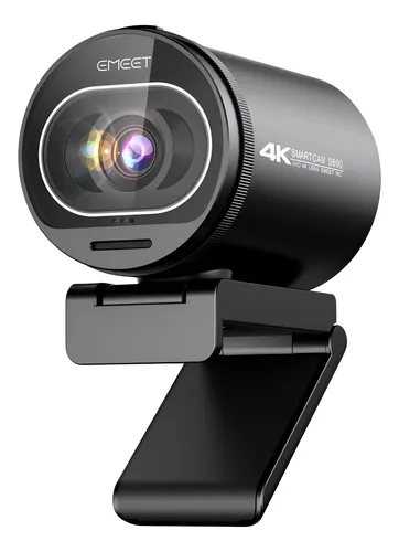 Emeet S600 4k Webcam Autofoco Com Microfone Camera Para Pc Preto