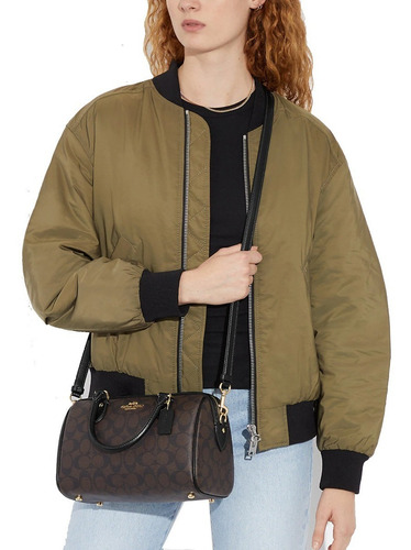 Bolsa Coach Rowan Satchel Ch280café Color Marrón Oscuro