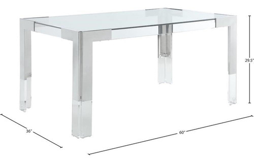Mesa De Comedor Moderna De Acero Inoxidable Y Vidrio Acrílic Color De La Tapa Color De Las Patas