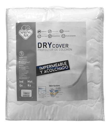 Protector De Colchón Queen Size Blanco Dry Cover Spring Air