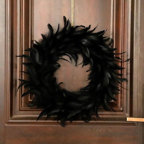 Corona De Halloween, Corona De Plumas Naturales, Escena Espe
