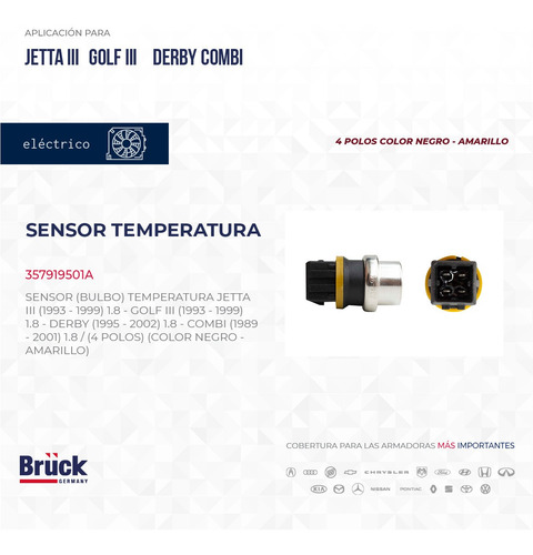 Bulbo Sensor Temperatura Derby 2000 357919501a